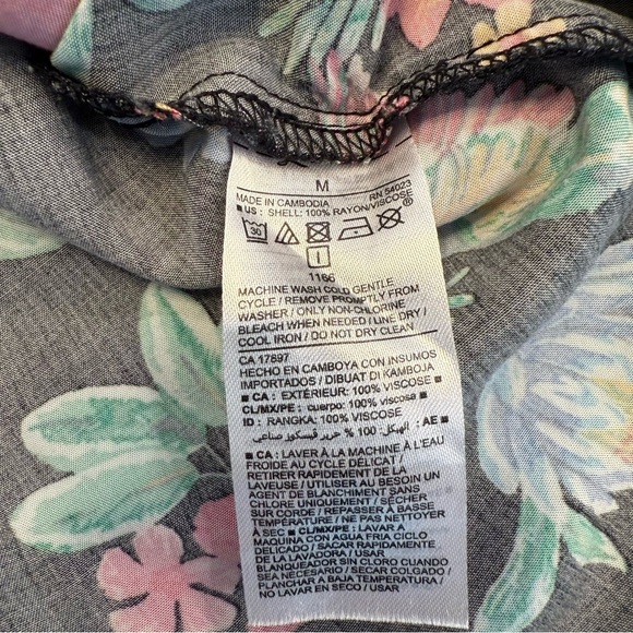 Old Navy Tropical Bird Floral Shift Dress V-Neck Sleeveless Womens Medium - Picture 6 of 6